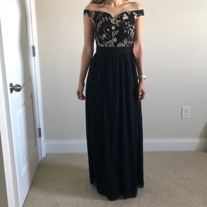 Chic off the shoulder black dress